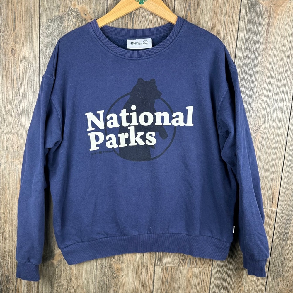 Parks Project National Parks Bear Graphic Sweatshirt Navy Blue XL Crewneck